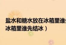 鹽水和糖水放在冰箱里誰先結(jié)冰實驗結(jié)論（鹽水和糖水放在冰箱里誰先結(jié)冰）