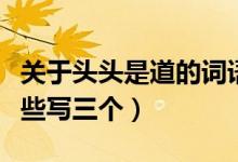 關(guān)于頭頭是道的詞語(像頭頭是道的詞語有哪些寫三個)