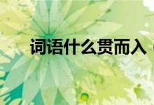 詞語什么貫而入（貫而入前面是什么）