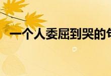 一個人委屈到哭的句子（痛到心碎的短句）