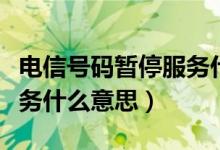 電信號(hào)碼暫停服務(wù)什么意思（電信號(hào)碼暫停服務(wù)什么意思）