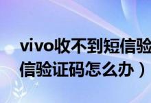 vivo收不到短信驗(yàn)證碼延遲（vivo收不到短信驗(yàn)證碼怎么辦）