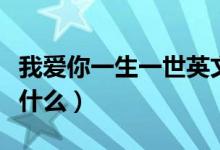 我愛(ài)你一生一世英文（我愛(ài)你一生一世英文是什么）