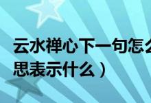 云水禪心下一句怎么說(shuō)（云水禪心四個(gè)字的意思表示什么）