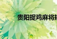 貴陽捉雞麻將規(guī)則（每人幾張牌）