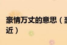 豪情萬丈的意思（豪情萬丈和哪個詞語意思相近）