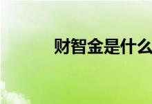 財智金是什么（財智金是什么）
