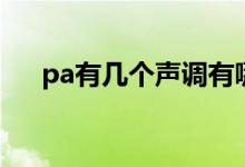 pa有幾個聲調(diào)有哪些字（pa有三聲嗎）