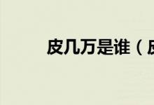 皮幾萬是誰（皮幾萬是什么意思）