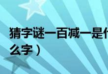 猜字謎一百減一是什么字（字謎一百減一是什么字）