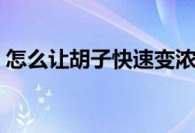 怎么讓胡子快速變濃密（怎么讓胡子長慢點）
