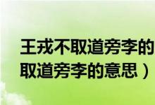 王戎不取道旁李的意思簡(jiǎn)短30個(gè)字（王戎不取道旁李的意思）