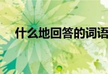 什么地回答的詞語（什么地回答填成語）