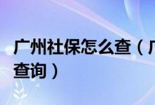廣州社保怎么查（廣州個(gè)人社保明細(xì)信息怎么查詢）