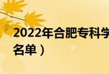 2022年合肥?？茖W(xué)校有哪些（最新高職院校名單）