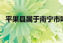 平果縣屬于南寧市嗎（平果縣屬于哪個(gè)市）
