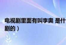 電視劇里面有叫李奧 是什么電視?。娨晞±願W是哪部電視劇的）