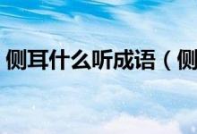 側(cè)耳什么聽(tīng)成語(yǔ)（側(cè)耳傾聽(tīng)這個(gè)成語(yǔ)的意思）