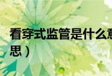 看穿式監(jiān)管是什么意思（看穿式監(jiān)管是什么意思）