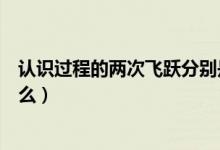 認(rèn)識過程的兩次飛躍分別是（認(rèn)識過程的兩次飛躍分別是什么）