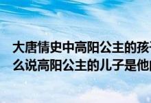 大唐情史中高陽公主的孩子是誰的（大唐情史中房遺直為什么說高陽公主的兒子是他的）