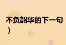 不負韶華的下一句（不負韶華的下一句及出處）