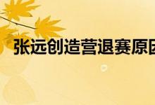 張遠(yuǎn)創(chuàng)造營(yíng)退賽原因（張遠(yuǎn)創(chuàng)造營(yíng)排第幾）