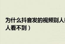 為什么抖音發(fā)的視頻別人都看不見(jiàn)（為什么抖音發(fā)的視頻別人看不到）