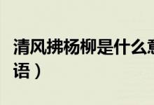 清風(fēng)拂楊柳是什么意思(清風(fēng)拂楊柳是什么暗語(yǔ))