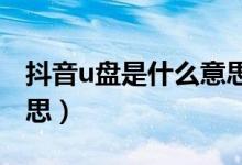抖音u盤(pán)是什么意思（抖音里的盤(pán)她是什么意思）