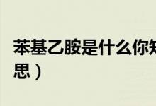 苯基乙胺是什么你知道嗎（苯基乙胺是什么意思）