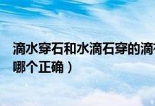 滴水穿石和水滴石穿的滴有什么區(qū)別（滴水穿石和水滴石穿哪個正確）
