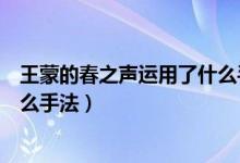 王蒙的春之聲運(yùn)用了什么手法（王蒙的小說春之聲是運(yùn)用什么手法）
