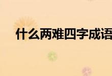 什么兩難四字成語(yǔ)（什么兩難四字成語(yǔ)）