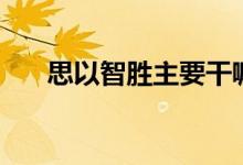 思以智勝主要干嘛的（思以智勝是誰）