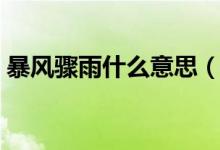 暴風(fēng)驟雨什么意思（暴風(fēng)驟雨意思簡單介紹）
