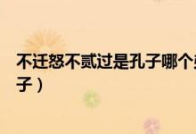 不遷怒不貳過是孔子哪個(gè)弟子（不遷怒不貳過是孔子哪位弟子）