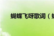 蝴蝶飛呀歌詞（蝴蝶飛呀歌詞是什么）