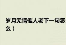 歲月無情催人老下一句怎么說（歲月無情催人老下一句是什么）