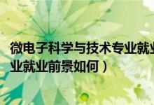 微電子科學與技術專業(yè)就業(yè)前景（2022微電子科學與工程專業(yè)就業(yè)前景如何）
