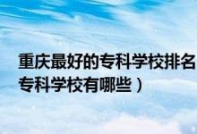 重慶最好的?？茖W(xué)校排名2021公辦（2022重慶排名前十的?？茖W(xué)校有哪些）