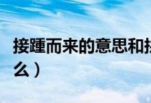 接踵而來(lái)的意思和拼音（接踵而來(lái)的意思是什么）