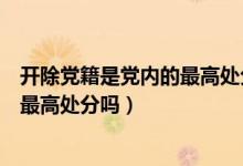 開除黨籍是黨內(nèi)的最高處分是正確的嗎（開除黨籍是黨內(nèi)的最高處分嗎）