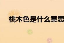 桃木色是什么意思（桃木色是什么顏色）