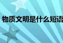 物質(zhì)文明是什么短語(yǔ)類(lèi)型（物質(zhì)文明是什么）