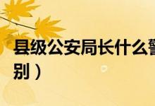 縣級(jí)公安局長什么警銜（縣級(jí)公安局長什么級(jí)別）