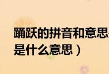 踴躍的拼音和意思是什么（踴躍的拼音 踴躍是什么意思）