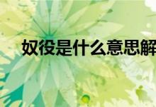 奴役是什么意思解釋（奴役是什么意思）