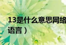 13是什么意思網(wǎng)絡(luò)詞語(yǔ)（13是什么意思網(wǎng)絡(luò)語(yǔ)言）