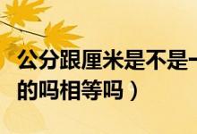 公分跟厘米是不是一樣的（公分和厘米是一樣的嗎相等嗎）